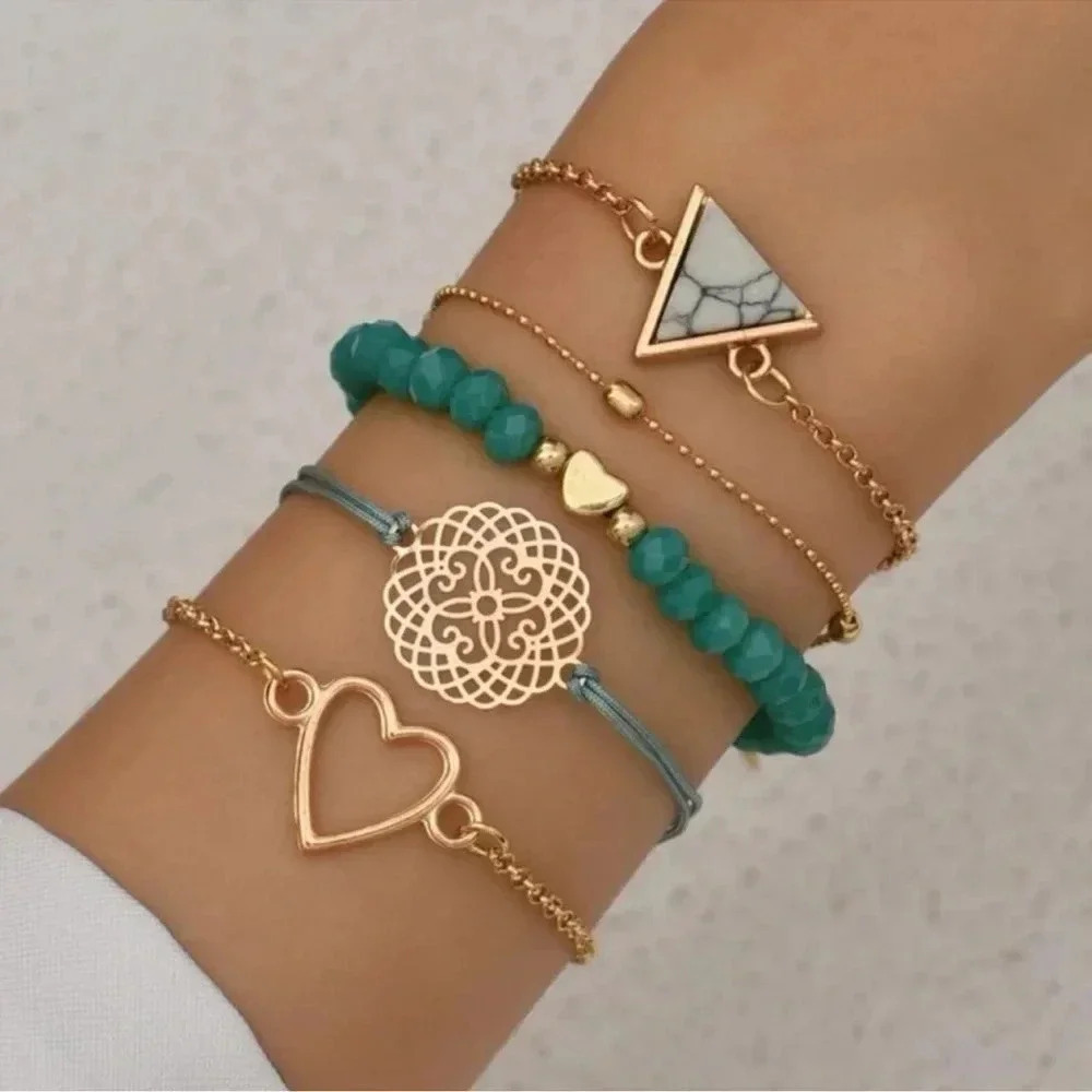 5 piece Beaded Bohemian Bracelet Set
